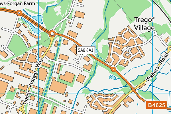 SA6 8AJ map - OS VectorMap District (Ordnance Survey)