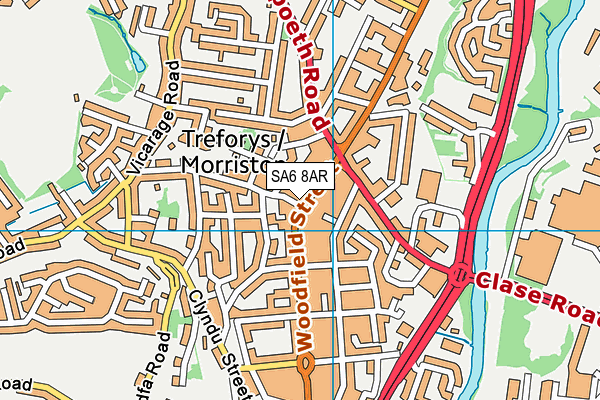 SA6 8AR map - OS VectorMap District (Ordnance Survey)