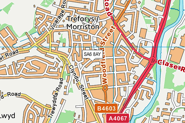 SA6 8AY map - OS VectorMap District (Ordnance Survey)