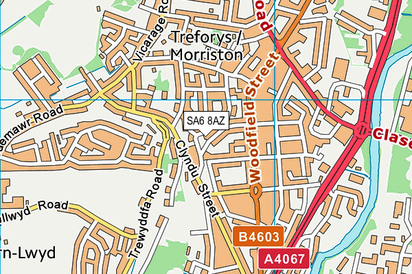 SA6 8AZ map - OS VectorMap District (Ordnance Survey)