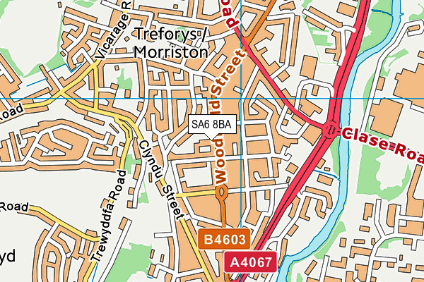 SA6 8BA map - OS VectorMap District (Ordnance Survey)