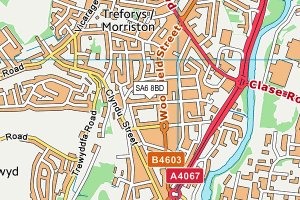 SA6 8BD map - OS VectorMap District (Ordnance Survey)