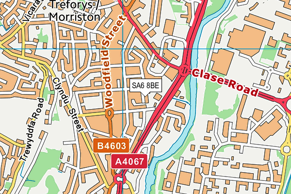 SA6 8BE map - OS VectorMap District (Ordnance Survey)