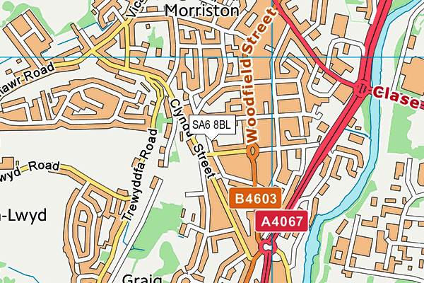 SA6 8BL map - OS VectorMap District (Ordnance Survey)