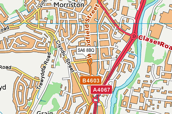 SA6 8BQ map - OS VectorMap District (Ordnance Survey)