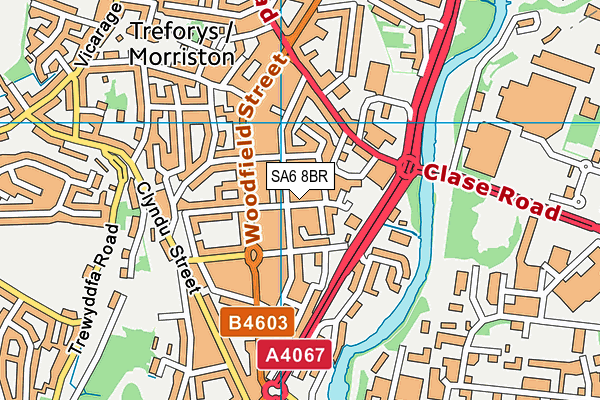 SA6 8BR map - OS VectorMap District (Ordnance Survey)