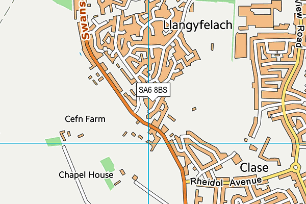 SA6 8BS map - OS VectorMap District (Ordnance Survey)