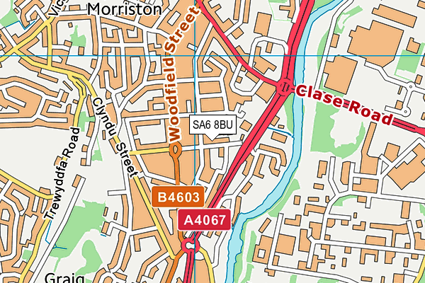 SA6 8BU map - OS VectorMap District (Ordnance Survey)