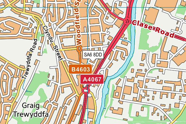 SA6 8DD map - OS VectorMap District (Ordnance Survey)