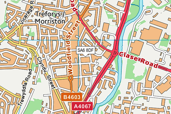 SA6 8DF map - OS VectorMap District (Ordnance Survey)