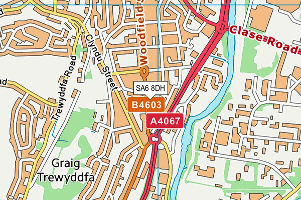 SA6 8DH map - OS VectorMap District (Ordnance Survey)