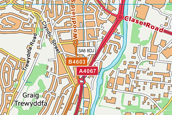 SA6 8DJ map - OS VectorMap District (Ordnance Survey)