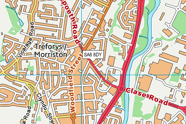 SA6 8DY map - OS VectorMap District (Ordnance Survey)