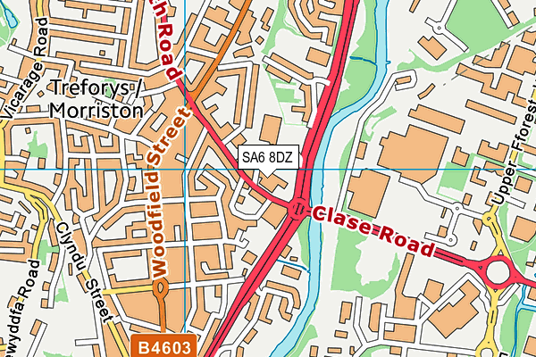 SA6 8DZ map - OS VectorMap District (Ordnance Survey)