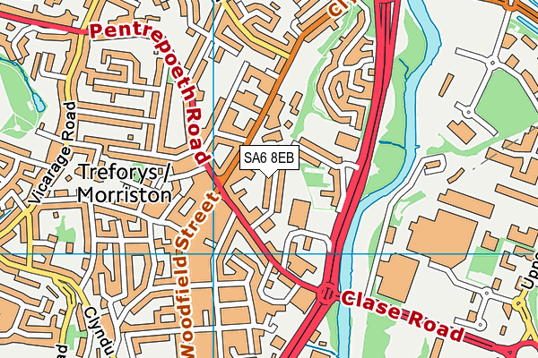 SA6 8EB map - OS VectorMap District (Ordnance Survey)