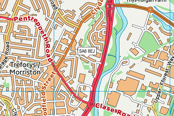 SA6 8EJ map - OS VectorMap District (Ordnance Survey)