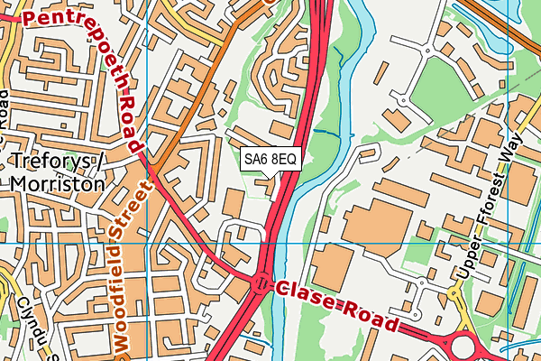 SA6 8EQ map - OS VectorMap District (Ordnance Survey)