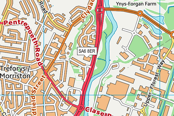 SA6 8ER map - OS VectorMap District (Ordnance Survey)