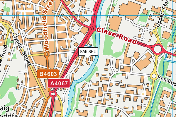 SA6 8EU map - OS VectorMap District (Ordnance Survey)