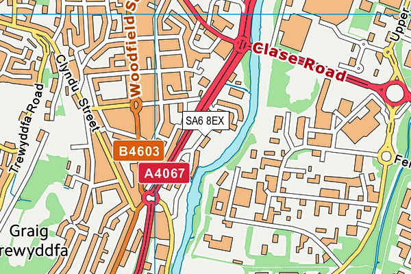 SA6 8EX map - OS VectorMap District (Ordnance Survey)