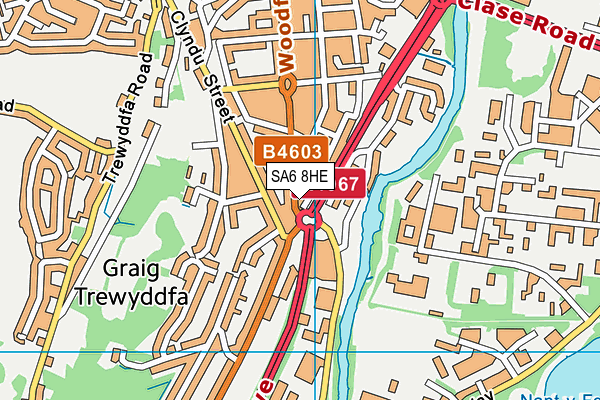 SA6 8HE map - OS VectorMap District (Ordnance Survey)