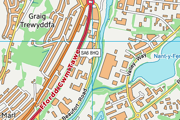 SA6 8HQ map - OS VectorMap District (Ordnance Survey)