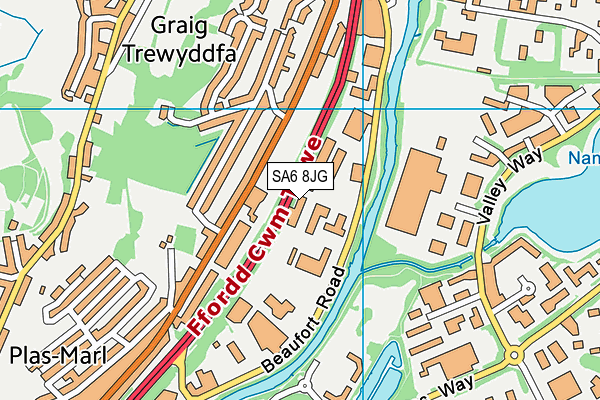 SA6 8JG map - OS VectorMap District (Ordnance Survey)