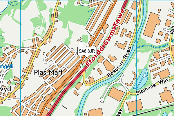 SA6 8JR map - OS VectorMap District (Ordnance Survey)