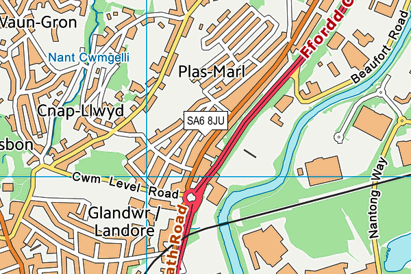 SA6 8JU map - OS VectorMap District (Ordnance Survey)