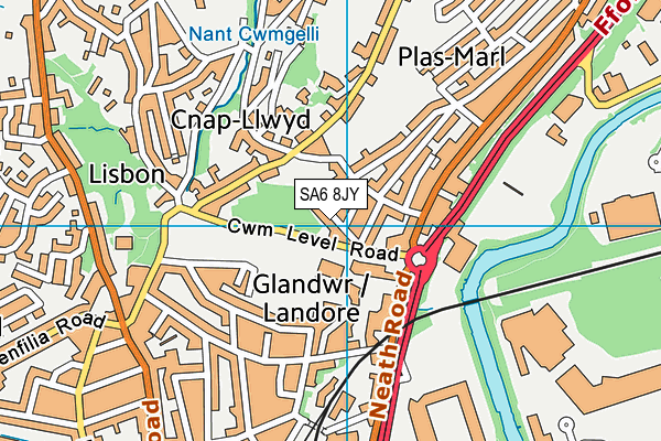 SA6 8JY map - OS VectorMap District (Ordnance Survey)