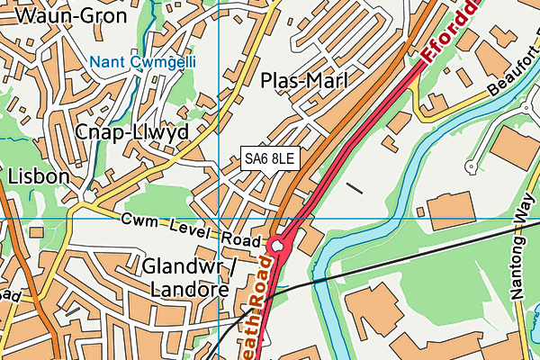 SA6 8LE map - OS VectorMap District (Ordnance Survey)