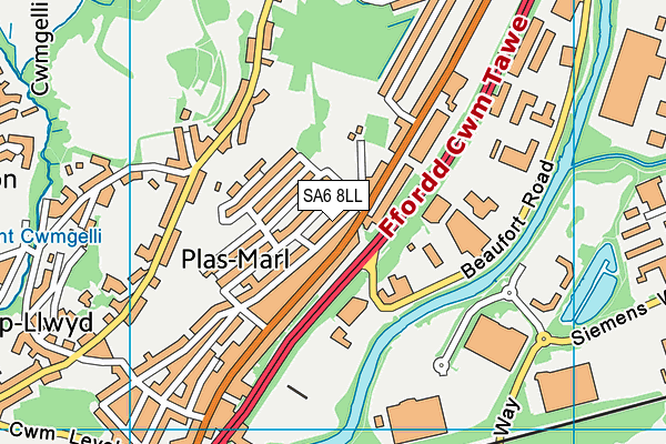 SA6 8LL map - OS VectorMap District (Ordnance Survey)