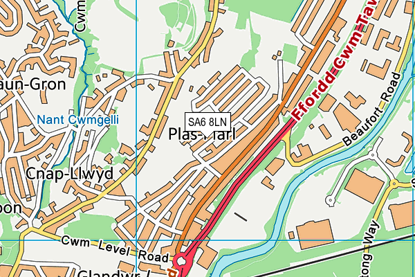 SA6 8LN map - OS VectorMap District (Ordnance Survey)