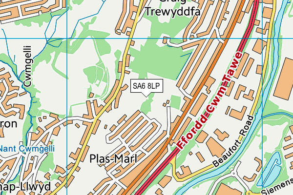 SA6 8LP map - OS VectorMap District (Ordnance Survey)