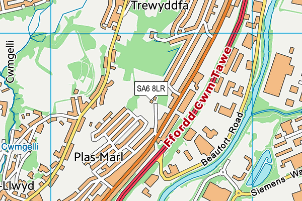 SA6 8LR map - OS VectorMap District (Ordnance Survey)