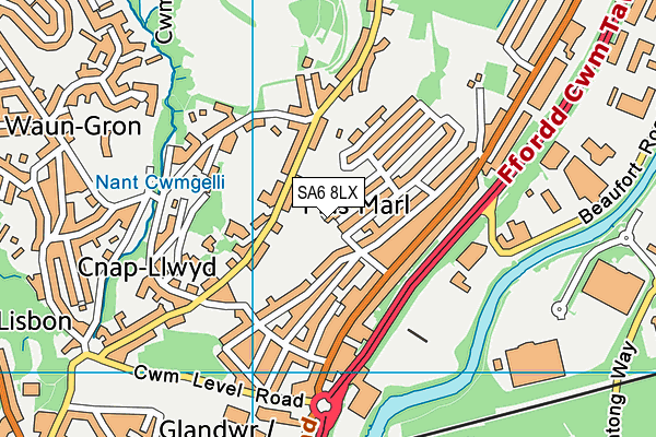 SA6 8LX map - OS VectorMap District (Ordnance Survey)