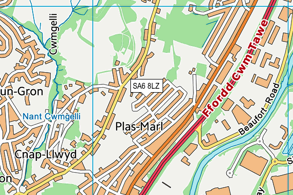 SA6 8LZ map - OS VectorMap District (Ordnance Survey)