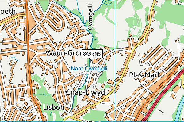 SA6 8NS map - OS VectorMap District (Ordnance Survey)