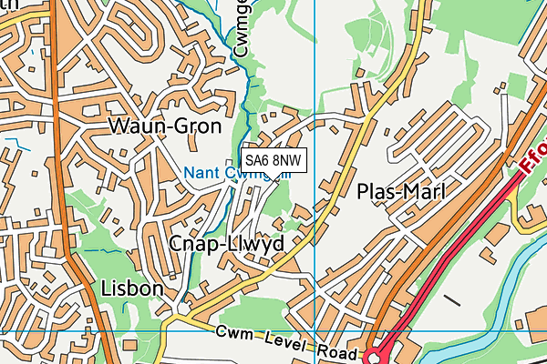 SA6 8NW map - OS VectorMap District (Ordnance Survey)