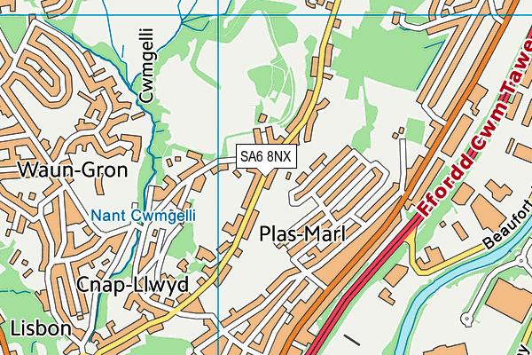 SA6 8NX map - OS VectorMap District (Ordnance Survey)