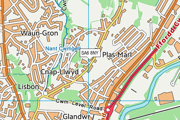 SA6 8NY map - OS VectorMap District (Ordnance Survey)