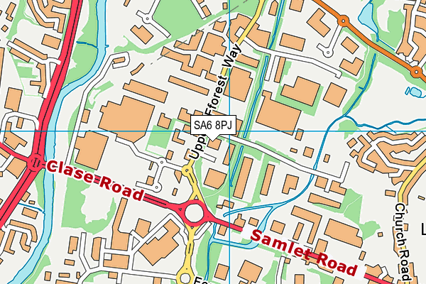 SA6 8PJ map - OS VectorMap District (Ordnance Survey)