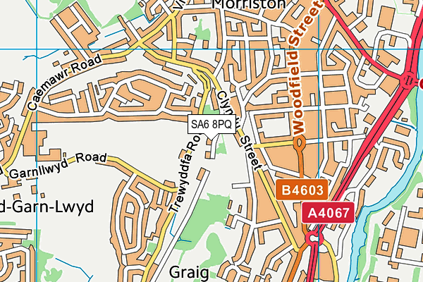 SA6 8PQ map - OS VectorMap District (Ordnance Survey)