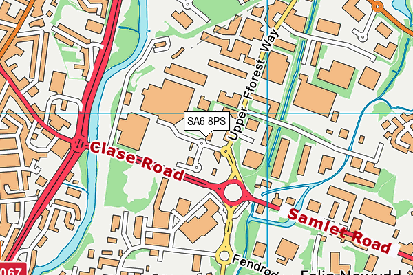 SA6 8PS map - OS VectorMap District (Ordnance Survey)