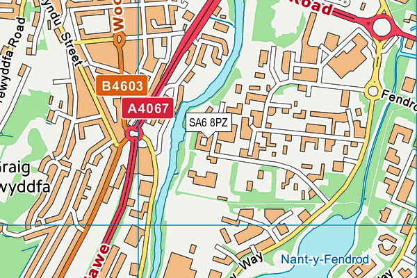 SA6 8PZ map - OS VectorMap District (Ordnance Survey)