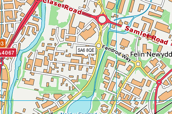 SA6 8QE map - OS VectorMap District (Ordnance Survey)