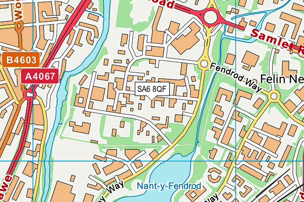 SA6 8QF map - OS VectorMap District (Ordnance Survey)