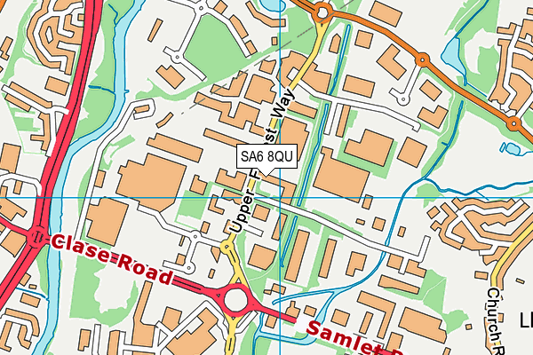 SA6 8QU map - OS VectorMap District (Ordnance Survey)