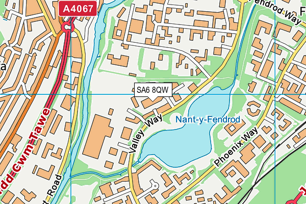 SA6 8QW map - OS VectorMap District (Ordnance Survey)
