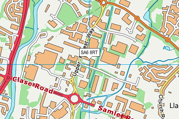 SA6 8RT map - OS VectorMap District (Ordnance Survey)